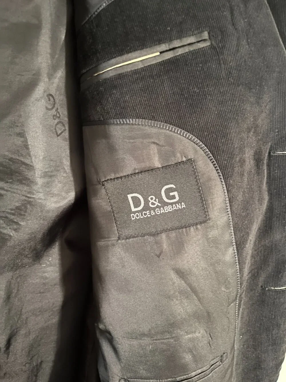 Dolce & Gabbana Black Cord Blazer